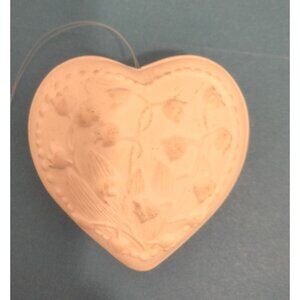 Vintage Ceramic Bisque Heart Lily of the Valley Valentine Wedding Christmas